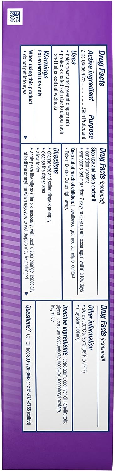Desitin Maximum Strength Baby Diaper Rash Cream with 40% Zinc Oxide for Treatment, Relief & Prevention, Hypoallergenic, Phthalate- & Paraben-Free Paste, 4.8 oz