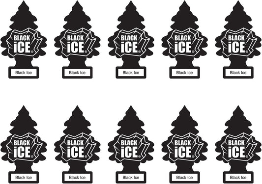 Little Trees Car Freshener, Black Ice, 10-Pack