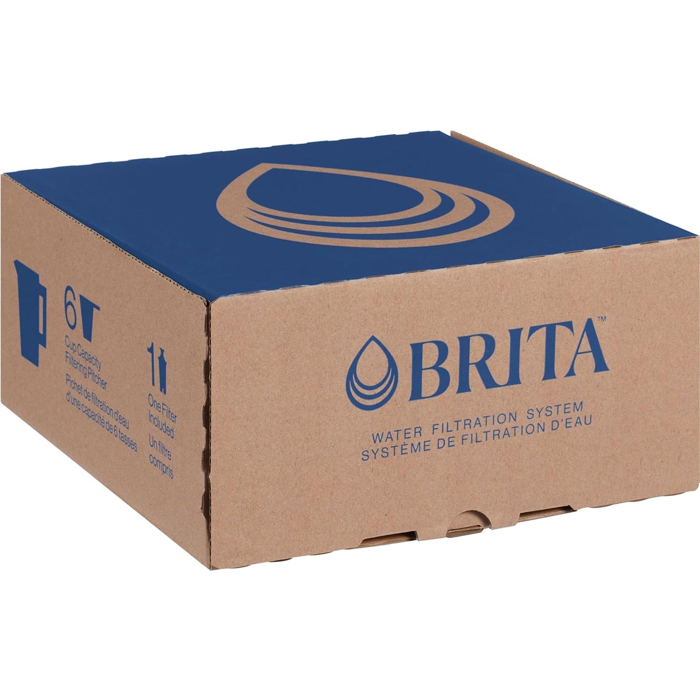 Brita Water Filter Pitcher for Tap and Drinking Water with 1 Standard Filter, Lasts 2 Months, 6-Cup Capacity, BPA Free, White