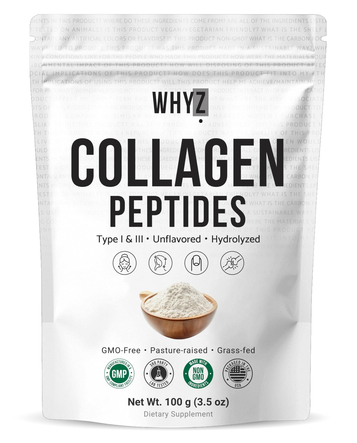 Bovine Collagen Peptides Powder Hydrolyzed Type I & III Protein, Grass-Fed Pasture-Raised…
