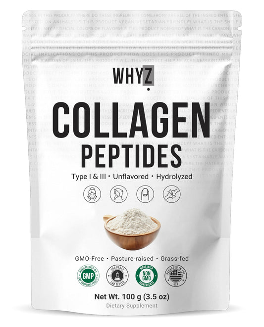 Bovine Collagen Peptides Powder Hydrolyzed Type I & III Protein, Grass-Fed Pasture-Raised…