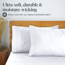 Load image into Gallery viewer, LuxClub 6 PC Queen Sheet Set, Rayon Made from Bamboo Bed Sheets, Deep Pockets 18&quot; Eco Friendly Wrinkle Free Cooling Sheets Machine Washable Hotel Bedding Silky Soft - White Queen
