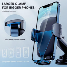 Load image into Gallery viewer, Car Phone Holder Mount [Military-Grade Suction &amp; Stable Hook] Phone Mount for Car Windshield Dashboard Air Vent Universal Hands-Free Automobile Mounts Cell Phone Holder Fit for iPhone Smartphones