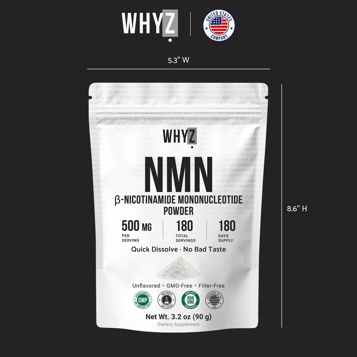 Pure NMN Powder Nicotinamide Mononucleotide Quick Dissolved NMN Supplement Powder 100%…