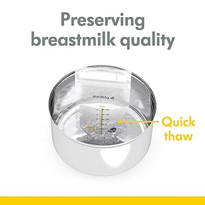 Medela Breast Milk Storage Bags, 100 Count, Ready to Use Breastmilk Bags for Breastfeeding, Self Standing Bag, Space Saving Flat Profile, Hygienically Pre-Sealed, 6 Ounce