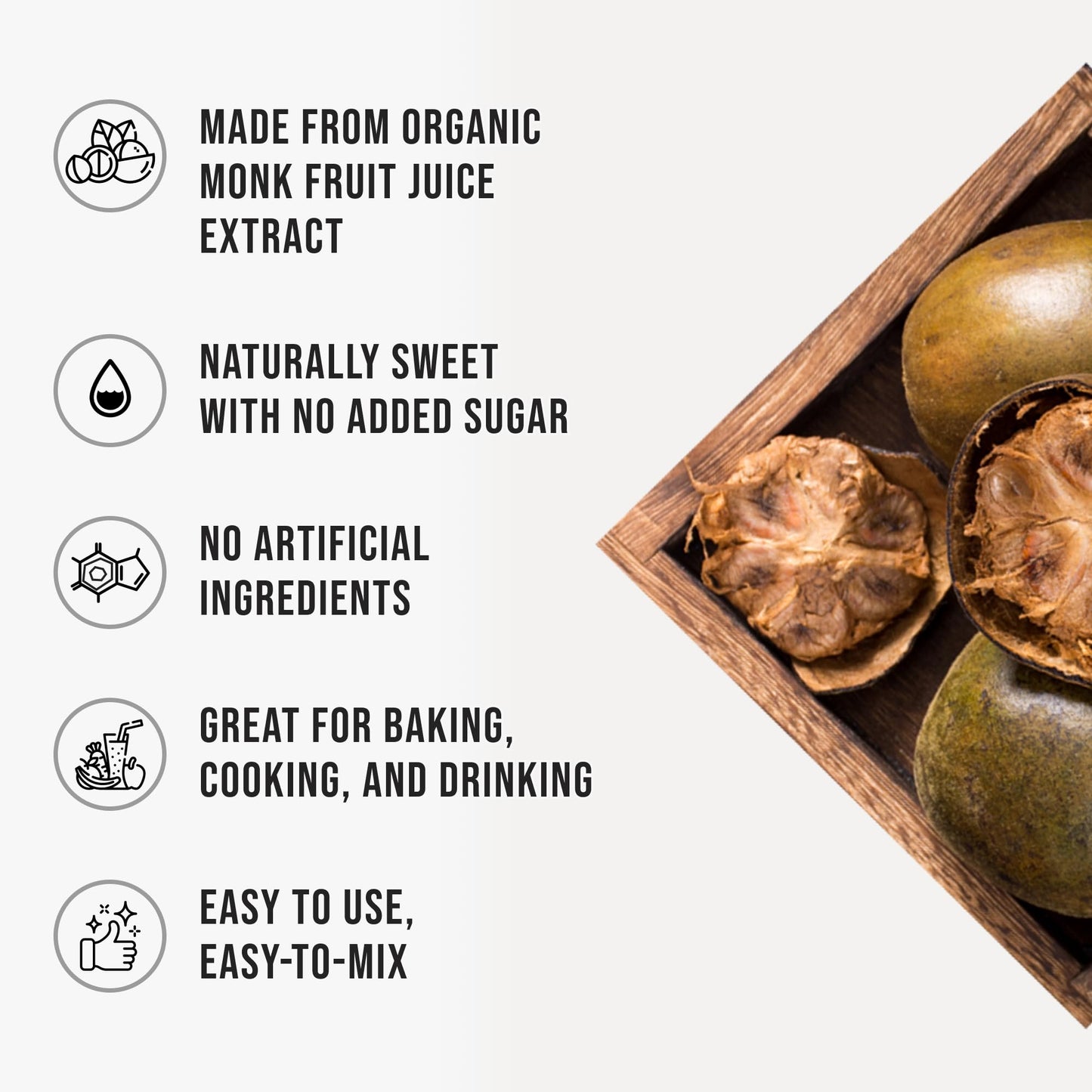 Organic Monk Fruit Liquid Sweetener Drops, 100% Monkfruit Liquid, Zero Sugar & No…