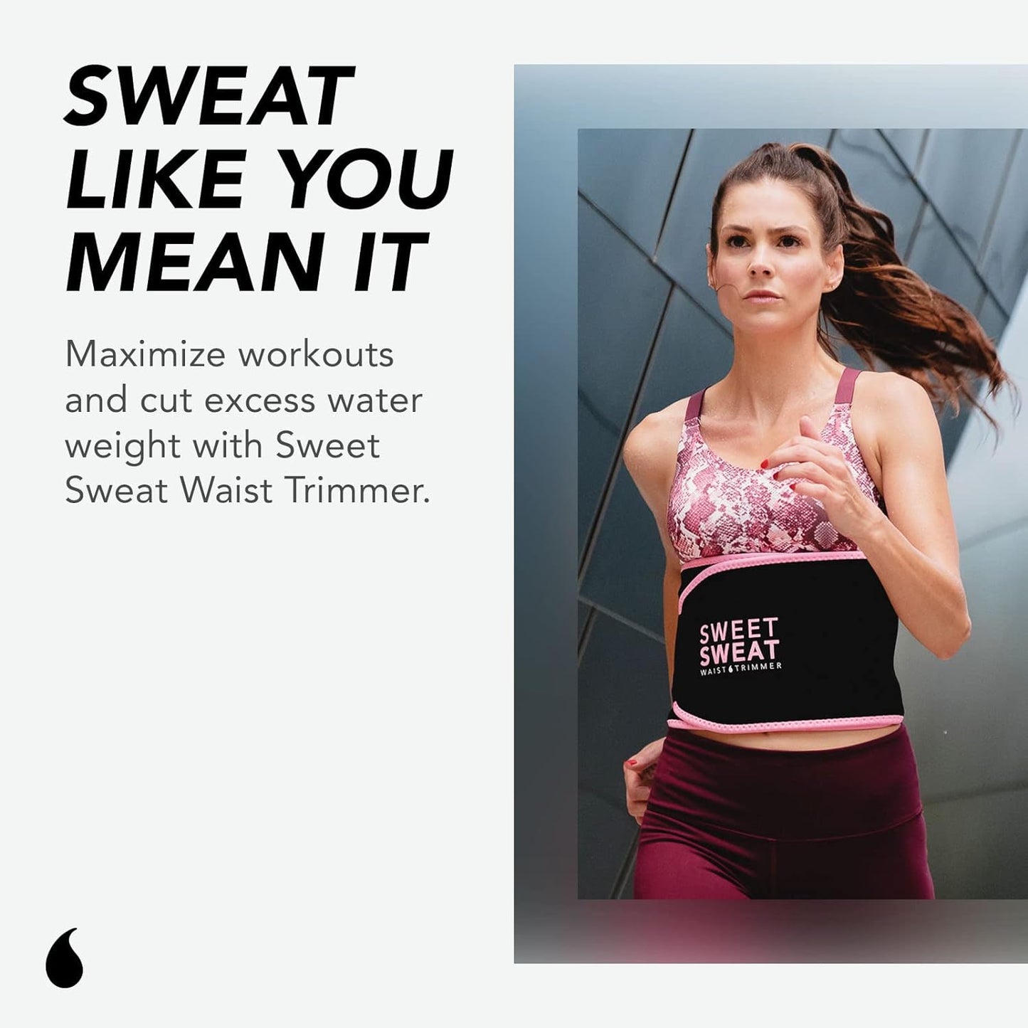 Sweet Sweat Waist Trimmer for Women and Men - Sweat Band Waist Trainer for High-Intensity Training & Workouts, 5 Sizes