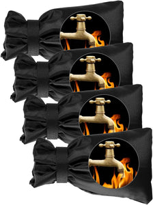 Outdoor Faucet Covers for Winter, Pro 10" H x 7" W Outside Faucet Cover Freeze Protection, Upgraded Reusable Waterproof Insulated Spigot Cover, Thickened Water Spigot Cover for Winter, 4 Pack, Black