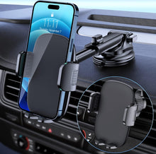 Load image into Gallery viewer, Car Phone Holder Mount [Military-Grade Suction &amp; Stable Hook] Phone Mount for Car Windshield Dashboard Air Vent Universal Hands-Free Automobile Mounts Cell Phone Holder Fit for iPhone Smartphones