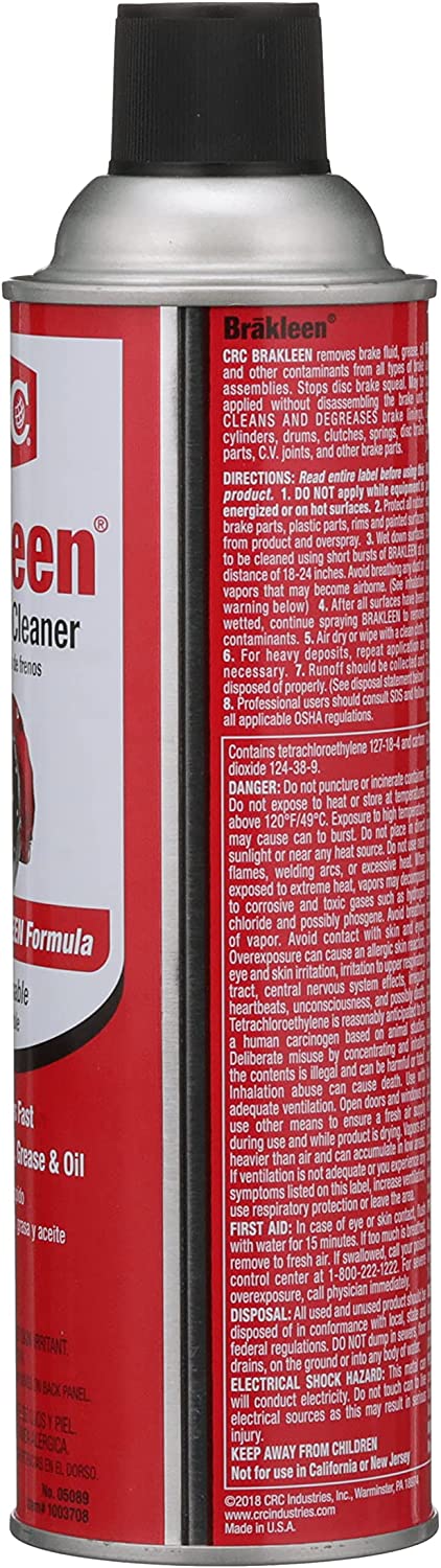 CRC BRAKLEEN Brake Parts Cleaner - Non-Flammable -1lb 3 Oz (05089)
