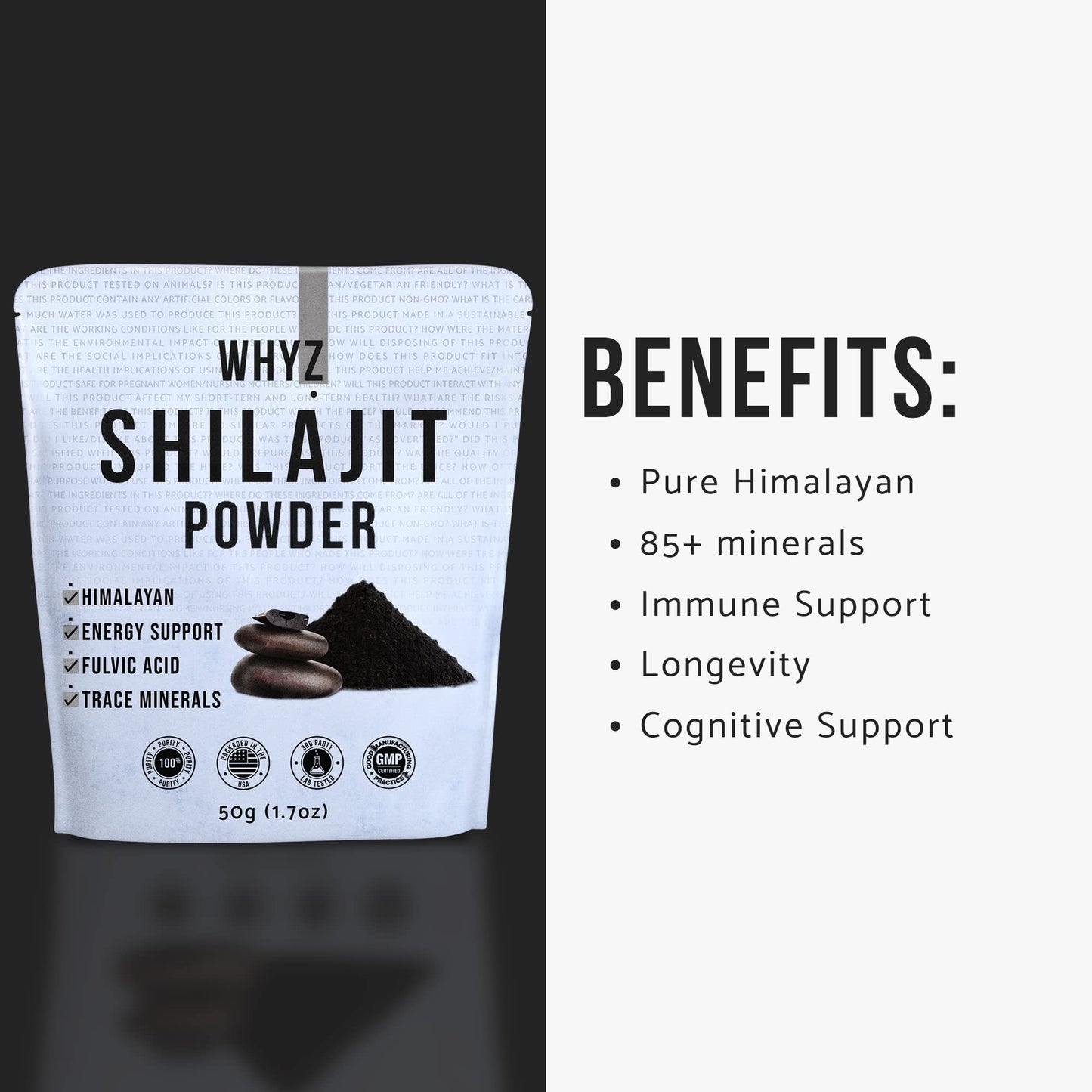 WHYZ Shilajit Powder, Shilajit Pure Himalayan Mineral with Fulvic Acid Powder, Pure…