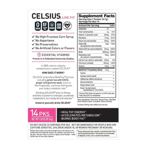 CELSIUS Dragonfruit Lime On-the-Go Powder Stick Packs, Zero Sugar 14 Count(Pack of 1)