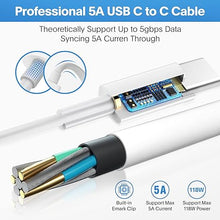 Load image into Gallery viewer, Mac Book Pro Charger - 118W USB C Charger Fast Charger for USB C Port MacBook pro &amp; MacBook Air, ipad Pro, Samsung Galaxy and All USB C Device, Include Charge Cable（7.2ft/2.2m）