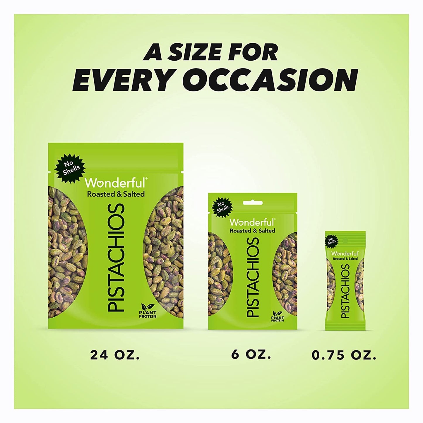 Wonderful Pistachios No Shells, Roasted & Salted Nuts, 0.75 Ounce Bags (Pack of 9), Protein Snack, Carb-Friendly, Gluten Free, On-the-go, Individually Wrapped Snack