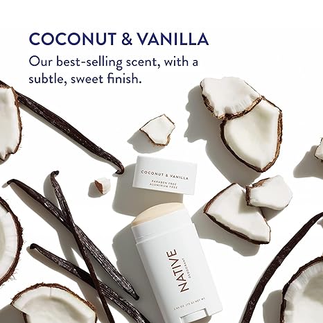 Native Deodorant | Natural Deodorant for Women and Men, Aluminum Free with Baking Soda, Probiotics, Coconut Oil and Shea Butter | Coconut & Vanilla