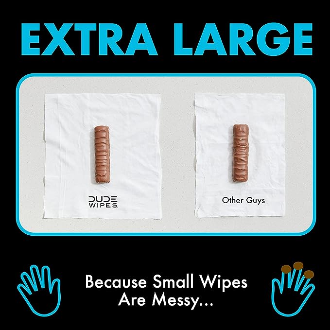 DUDE Wipes - Flushable Wipes - 6 Pack, 288 Wipes - Unscented Extra-Large Adult Wet Wipes - Vitamin-E & Aloe for at-Home Use - Septic and Sewer Safe