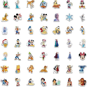 100Pcs Kids Disney Stickers Pack Princess Stickers Cute Cartoon Characters Stickers Cartoon Movie Decal Childrens Decorative Sticker for Kids Teens Adults Waterproof Vinyl Princess Stickers for Water Bottle Laptop Luggage (Cartoon Characters)
