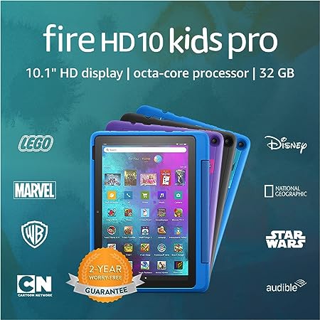 Amazon Fire HD 10 Kids Pro tablet, 10.1", 1080p Full HD, ages 6–12, 32 GB, (2021 release), named "Best Tablet for Big Kids" by Good Housekeeping, Doodle