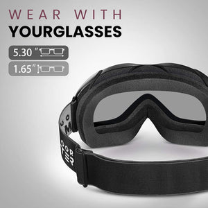 OutdoorMaster OTG Ski Goggles - Over Glasses Ski/Snowboard Goggles for Men, Women & Youth - 100% UV Protection