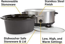 Load image into Gallery viewer, Crock-Pot 7 Quart Oval Manual Slow Cooker, Stainless Steel (SCV700-S-BR)
