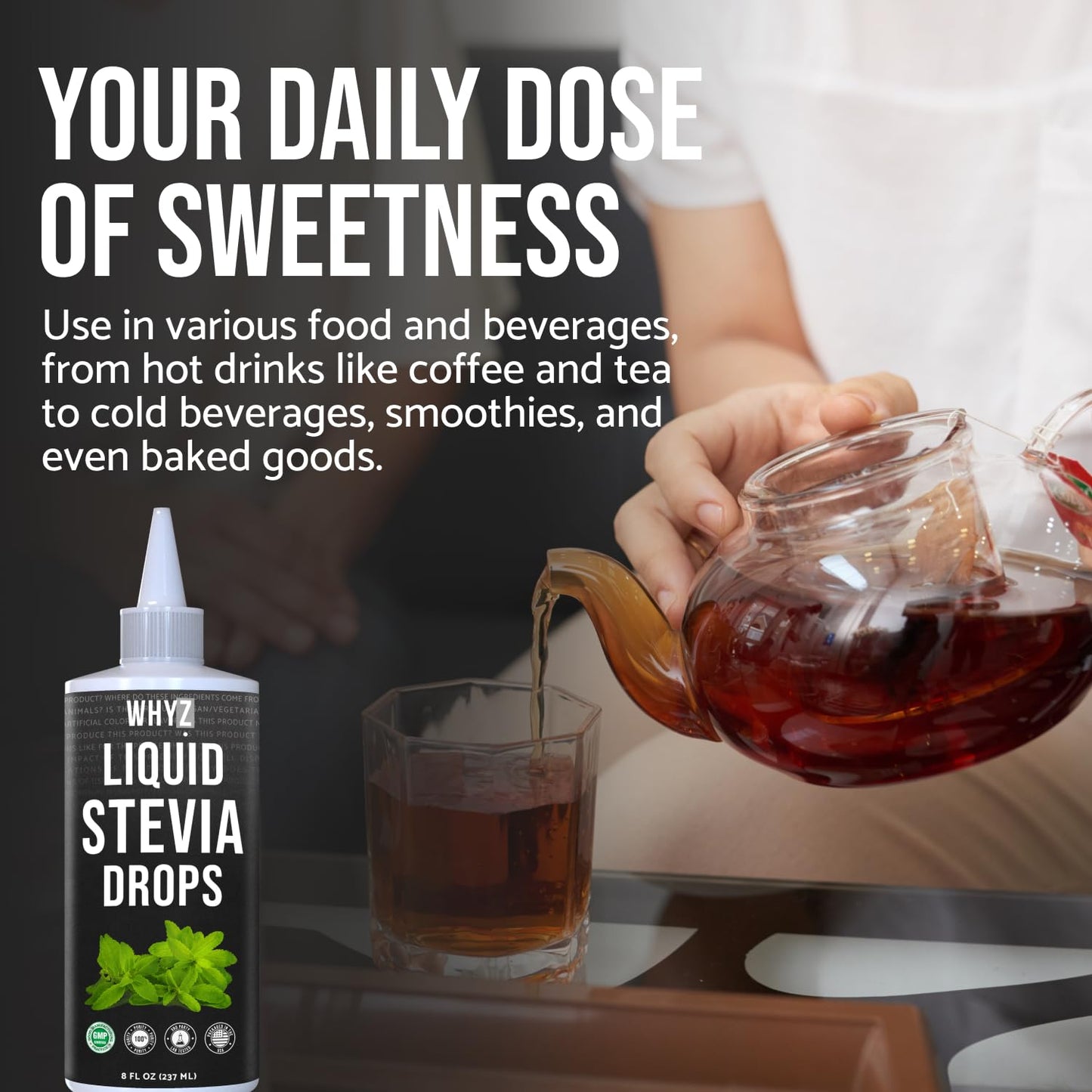 Stevia Liquid Drops Natural Liquid Stevia Extract, Pure Sweetener, Plant-Based Sweetener…