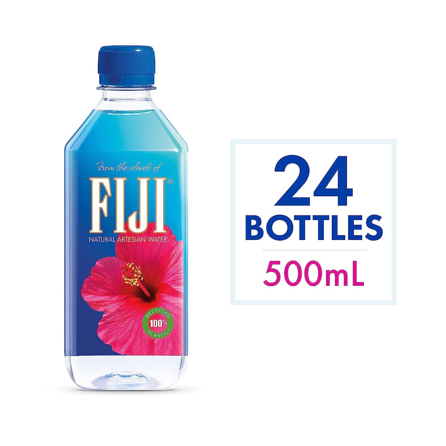FIJI Natural Artesian Bottled Water 500 mL / 16.9 Fl Ounce (Pack of 24)