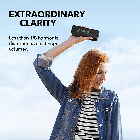 Upgraded, Anker Soundcore Bluetooth Speaker with IPX5 Waterproof, Stereo Sound, 24H Playtime, Portable Wireless Speaker for iPhone, Samsung and More