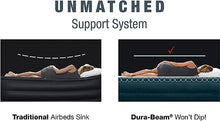 Load image into Gallery viewer, INTEX 64411ED Dura-Beam Deluxe Comfort-Plush Elevated Air Mattress: Fiber-Tech – Twin Size – Built-in Electric Pump – 18in Bed Height – 300lb Weight Capacity, Grey