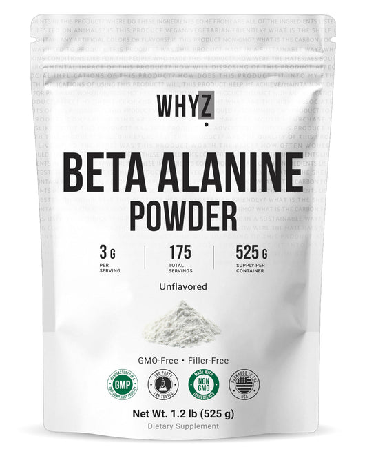 WHYZ Beta Alanine Powder Pure Beta Alanine Pre-Workout Supplement for Sustained Energy,…