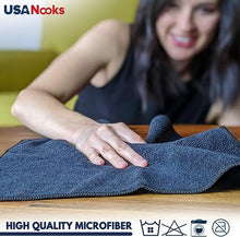 Load image into Gallery viewer, USANOOKS Microfiber Cleaning Cloth Grey - 12 packs 16&quot;x16&quot; - High Performance - 1200 Washes, Ultra Absorbent Towels Weave Grime &amp; Liquid for Streak-Free Mirror Shine - Car Washing cloth and Applicator