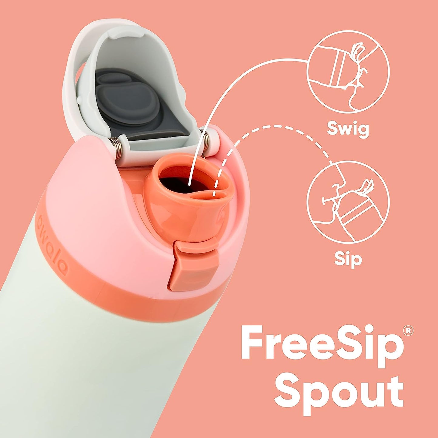 Owala FreeSip Insulated Stainless Steel Water Bottle with Straw for Sports and Travel, BPA-Free, 24-oz, Very, Very Dark