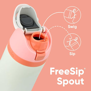 Owala FreeSip Insulated Stainless Steel Water Bottle with Straw for Sports and Travel, BPA-Free, 24-oz, Very, Very Dark