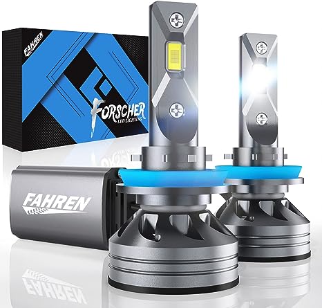 FAHREN H11/H8/H9 LED Headlight Bulbs, 60W 18000LM Ultra Bright LED Headlights Conversion Kit 6500K Cool White IP68 Waterproof, Pack of 2