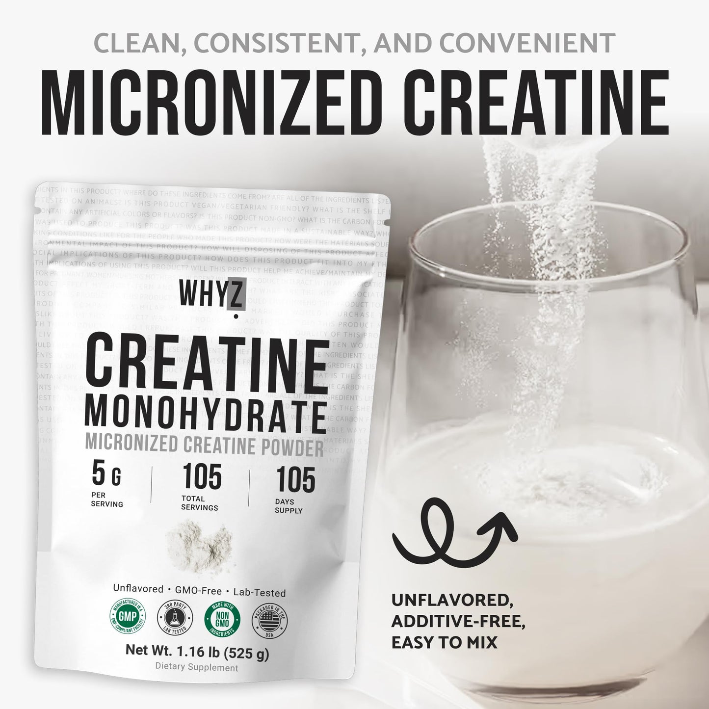 Creatine Monohydrate Powder, Micronized, Unflavored Creatine for Men & Women, Muscle…