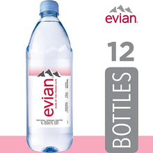Load image into Gallery viewer, evian Natural Spring Water, Naturally Filtered Spring Water in Large Bottles, 33.81 Fl Oz (Pack of 12)