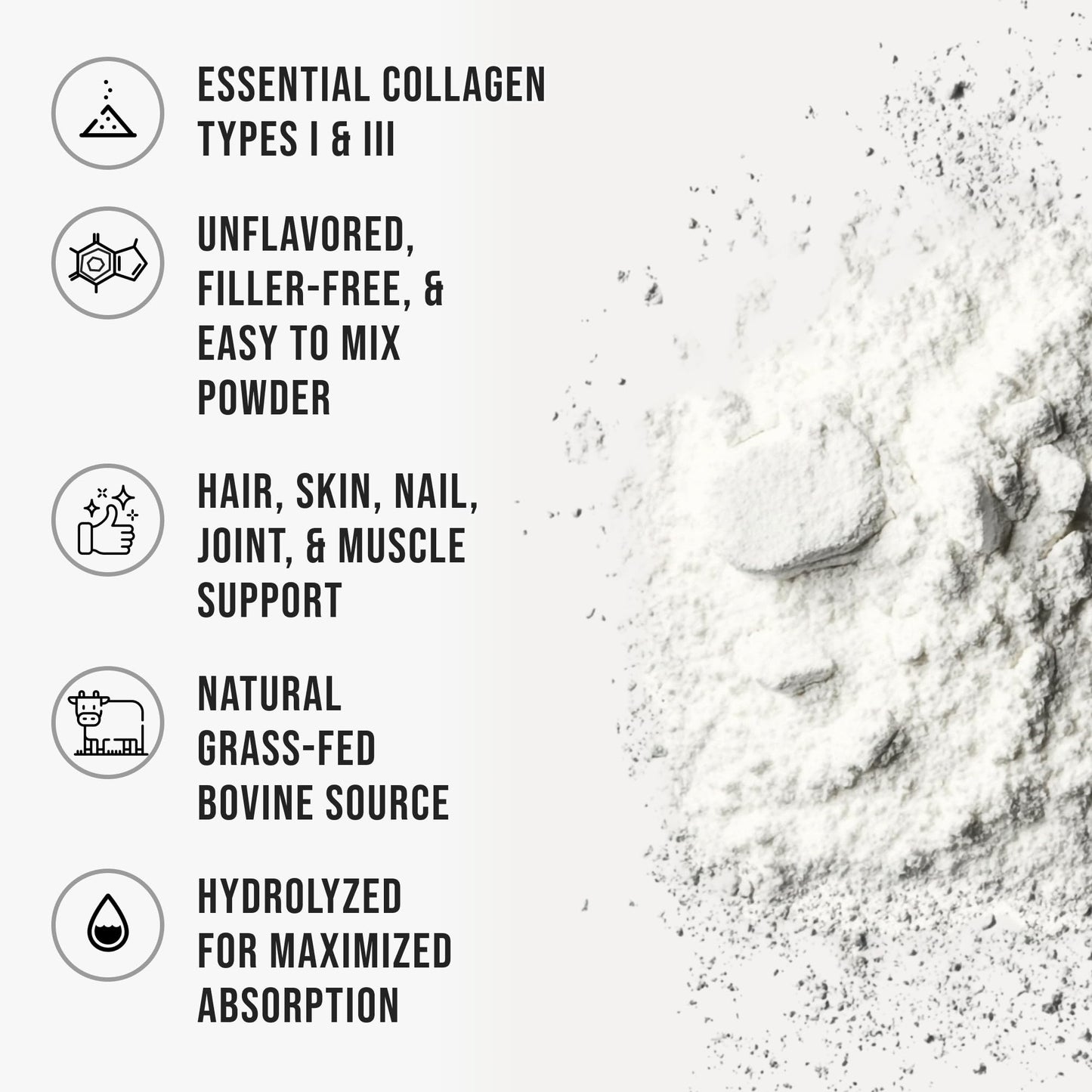 Bovine Collagen Peptides Powder Hydrolyzed Type I & III Protein, Grass-Fed Pasture-Raised…