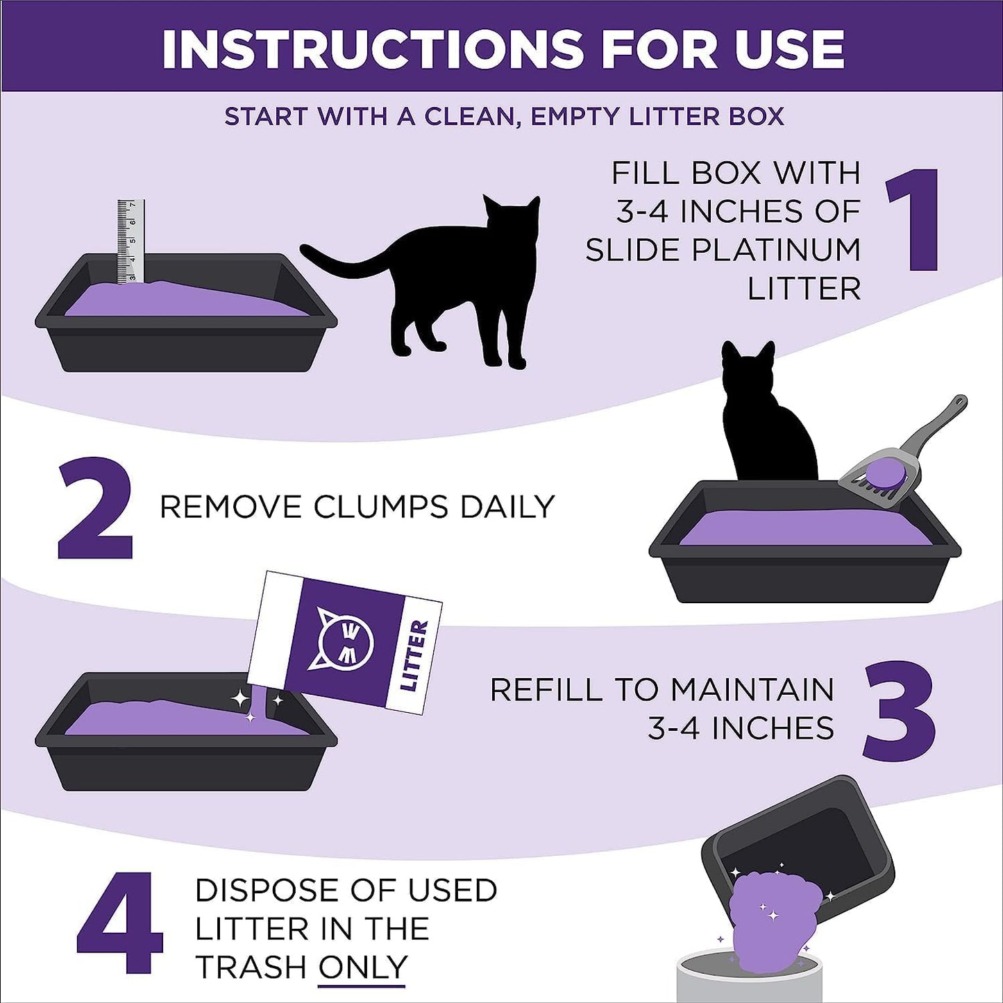 Arm Hammer SLIDE Platinum Multi-Cat Easy Clean-Up Clumping Cat Litter, 14 Days of Odor Control 18 lb