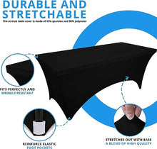 Load image into Gallery viewer, Utopia Kitchen Spandex Tablecloth 2 Pack [6FT, Black] Tight, Fitted, Washable and Wrinkle Resistant Stretch Rectangular Patio Table Cover for Event, Wedding, Banquet &amp; Parties [72Lx30Wx30H Inch]