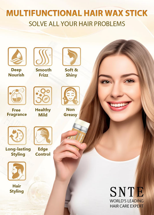 Samnyte Hair Wax Stick, Wax Stick for Hair Slick Stick, Hair Wax Stick for Flyaways Hair Gel Stick Non-greasy Styling Cream for Fly Away & Edge Control Frizz Hair 2.7 Oz