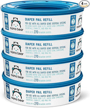 Load image into Gallery viewer, Amazon Brand - Mama Bear Diaper Pail Refills for Diaper Genie Pails, 1080 Count (4 Packs of 270 Count)