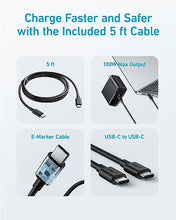 Load image into Gallery viewer, Mac Book Pro Charger, 100W USB C Charger, Anker Compact and Foldable Fast Charger for MacBook Pro, MacBook Air, Samsung Galaxy, iPad Pro, and All USB C Devices, 5 ft USB C to USB C Cable Included