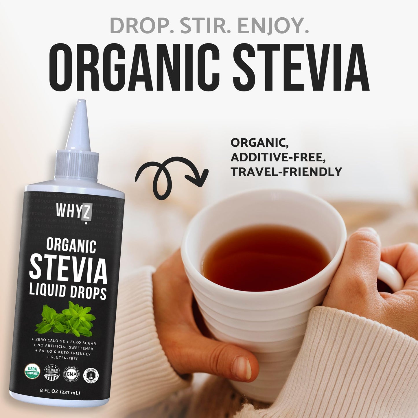 Organic Stevia Liquid Drops Pure Liquid Stevia Extract, Zero Calorie Sweetener for…