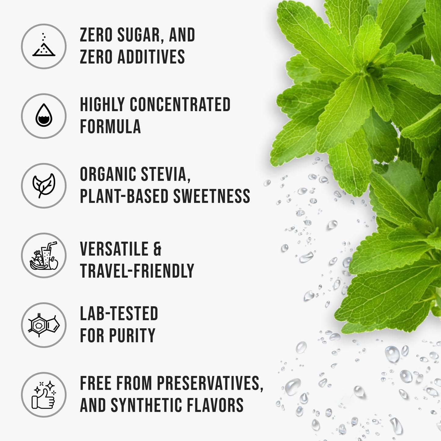 Organic Stevia Liquid Drops Pure Liquid Stevia Extract, Zero Calorie Sweetener for…