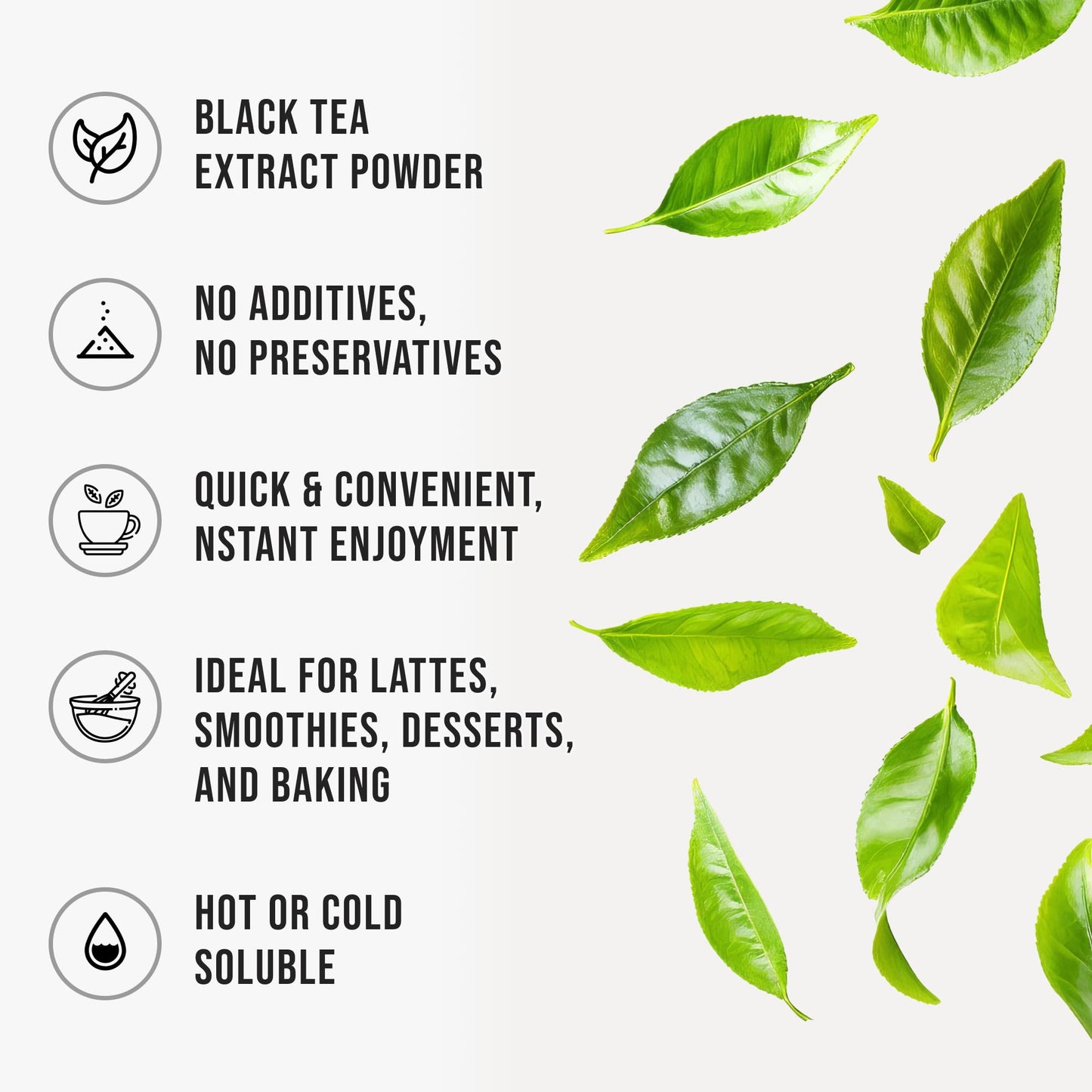 Instant Black Tea Extract Powder, Unsweetened Iced Tea Extract from Real Black Tea Leaves…