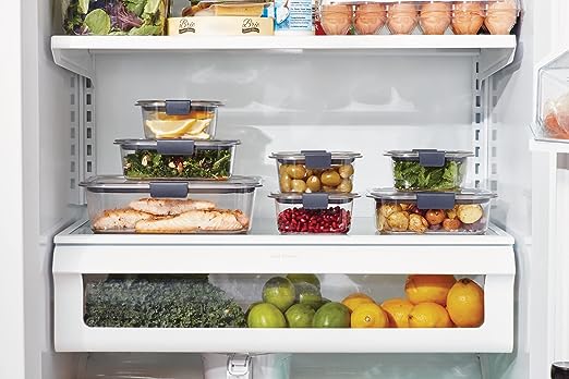 Rubbermaid Brilliance BPA Free Food Storage Containers with Lids, Airtight, for Lunch, Meal Prep, and Leftovers, Set of 5 (3.2 Cup)