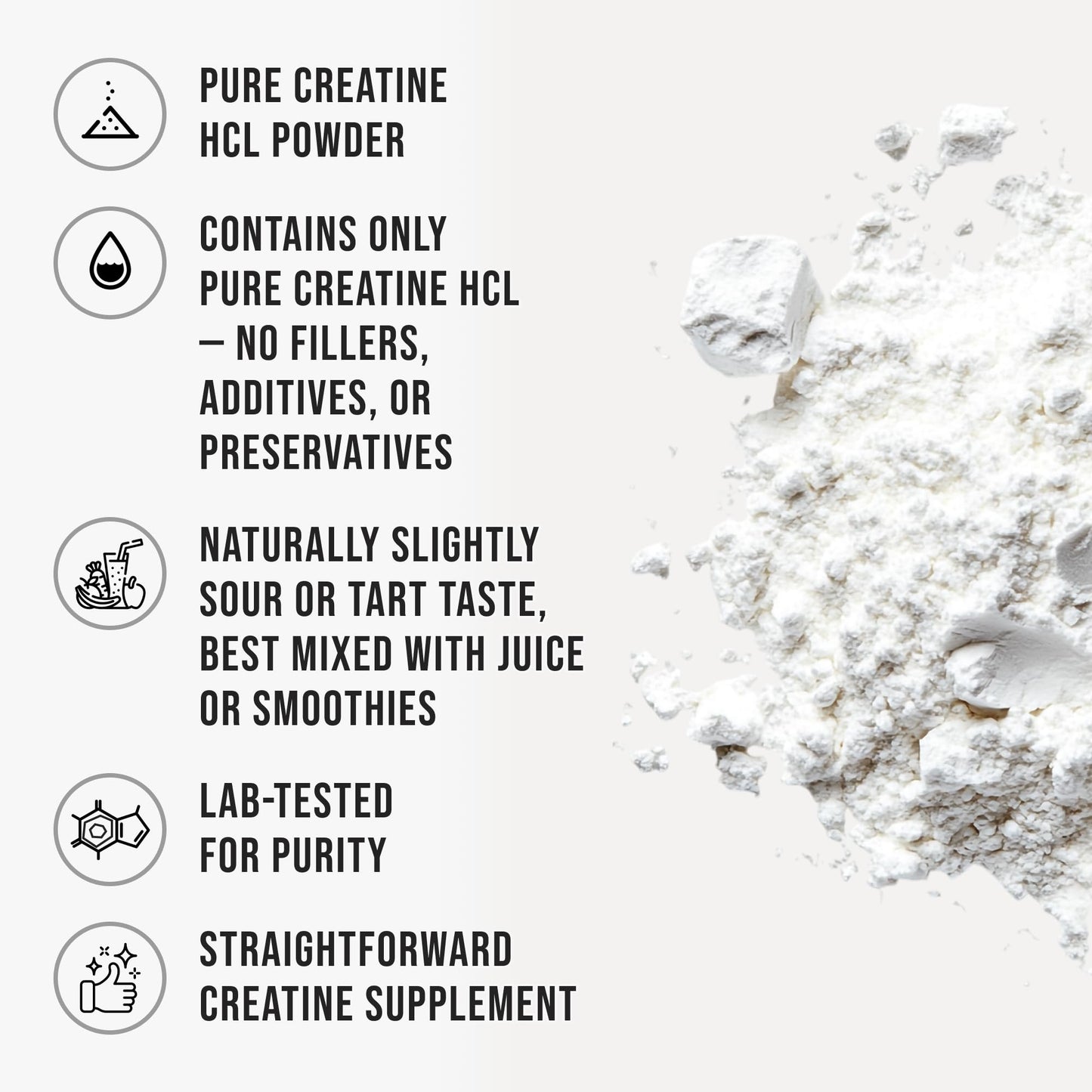 Pure Creatine HCL Powder Unflavored HCL Creatine Supplement for Men and Women Supports…