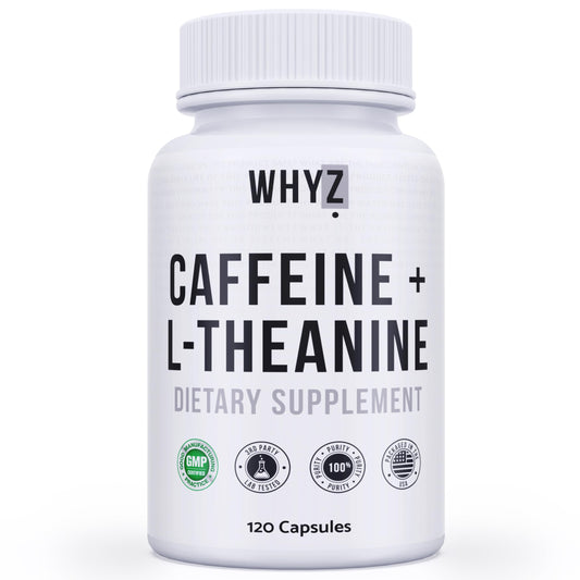 WHYZ Caffeine Pills with L-Theanine, 120 Capsules, Nootropic Stack Energy Pills, Energy…