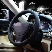 Load image into Gallery viewer, Valleycomfy Microfiber Leather Steering Wheel Cover Universal 15 inch (Black)