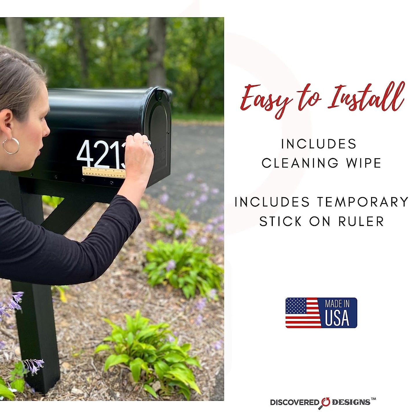 Discovered Designs Mailbox Number (White 3" Number, 1) Premium 3D Acrylic Self Stick House Numbers for Outside Modern Address Numbers for Mailbox Numbers For Outside Modern Sticker