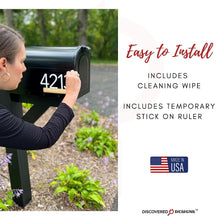 Load image into Gallery viewer, Discovered Designs Mailbox Number (White 3&quot; Number, 1) Premium 3D Acrylic Self Stick House Numbers for Outside Modern Address Numbers for Mailbox Numbers For Outside Modern Sticker